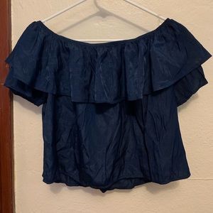 Silky off the shoulder crop top